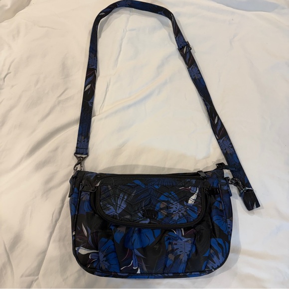 Lug Samba Crossbody Bag in Botanical Black and Blue pattern - Picture 2 of 9